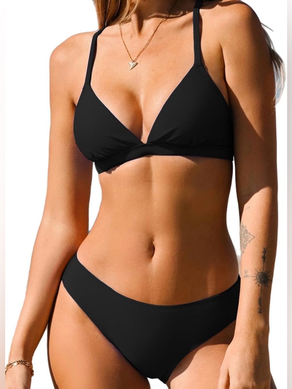 Cupshe Women’s Black Crisscross Back Bikini Size Medium NWT
